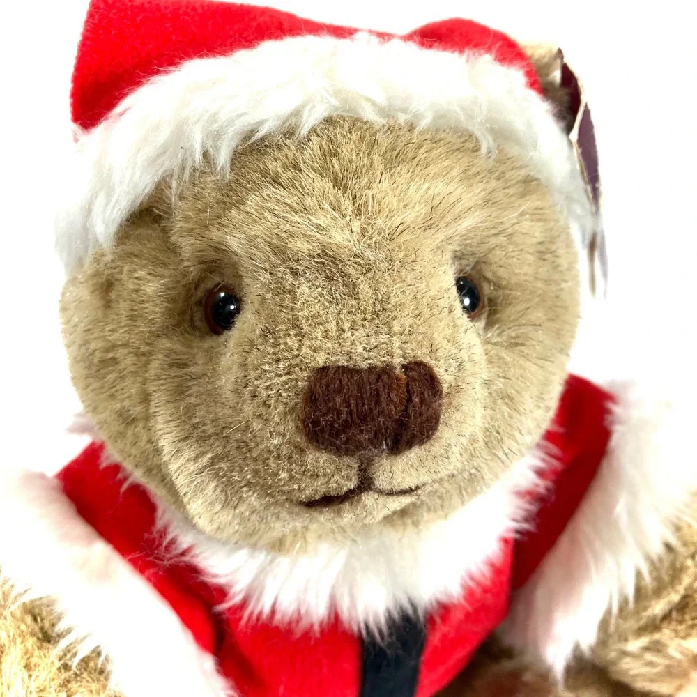 Gund Bialosky Teddy Bear Brown Vintage 1982‎ Christmas Santa Hat Vest Plush